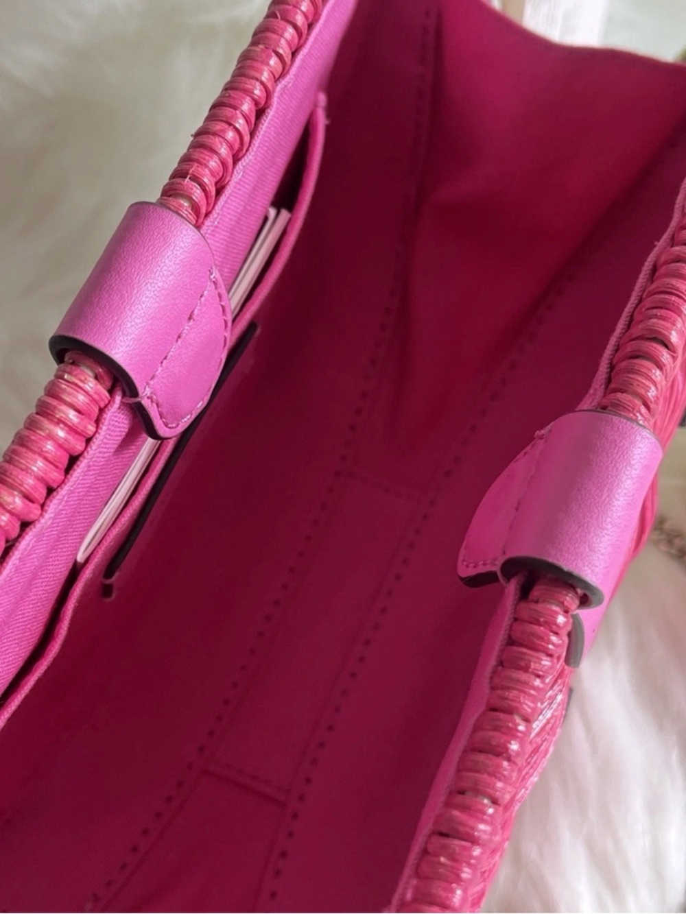 Kate Spade New York Picnic Perfect Watermelon Crossbody Wicker leather bag purse - Picture 3 of 9